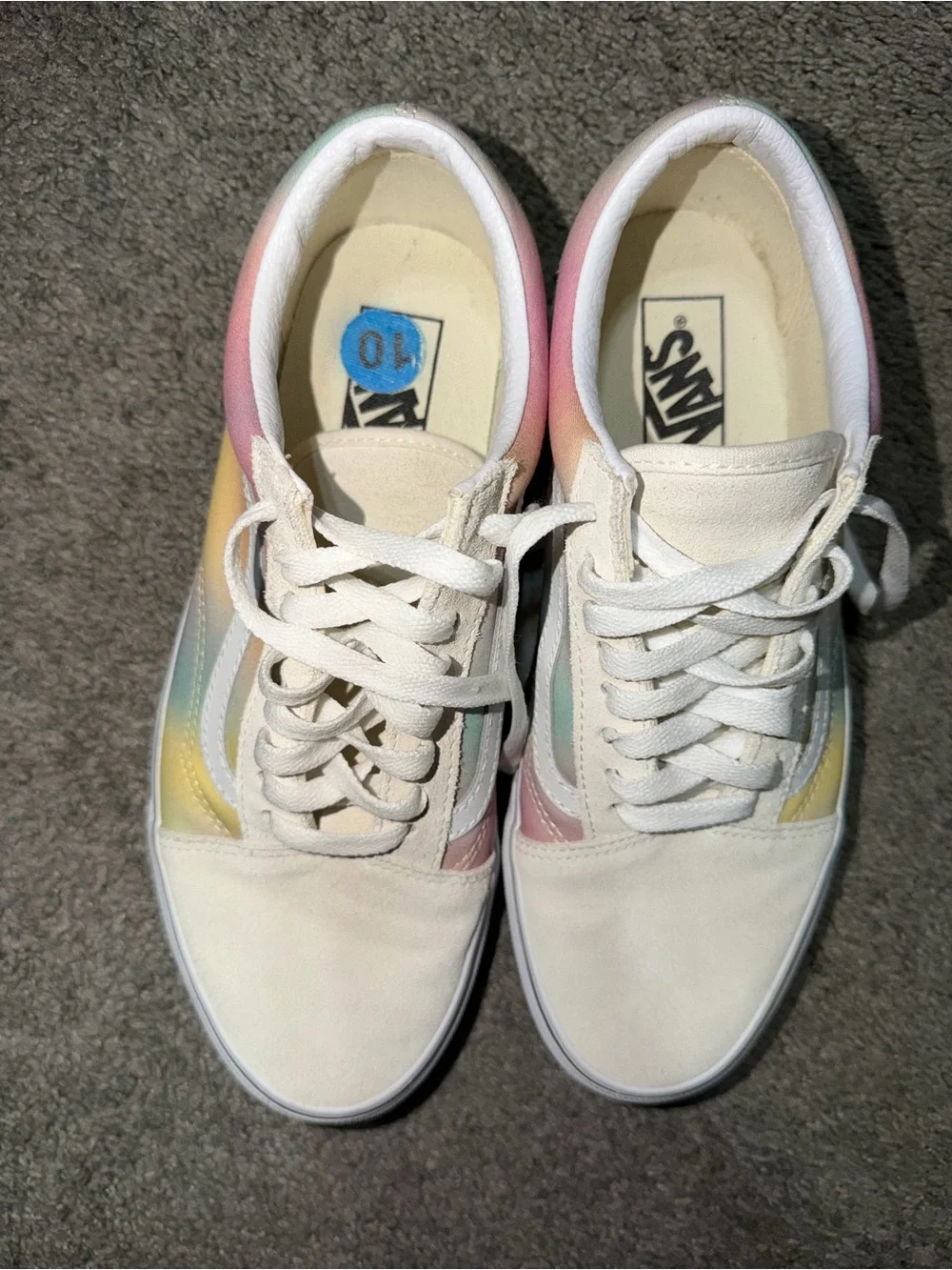 Vans Women's Pastel Rainbow Old Skool Sneakers - White